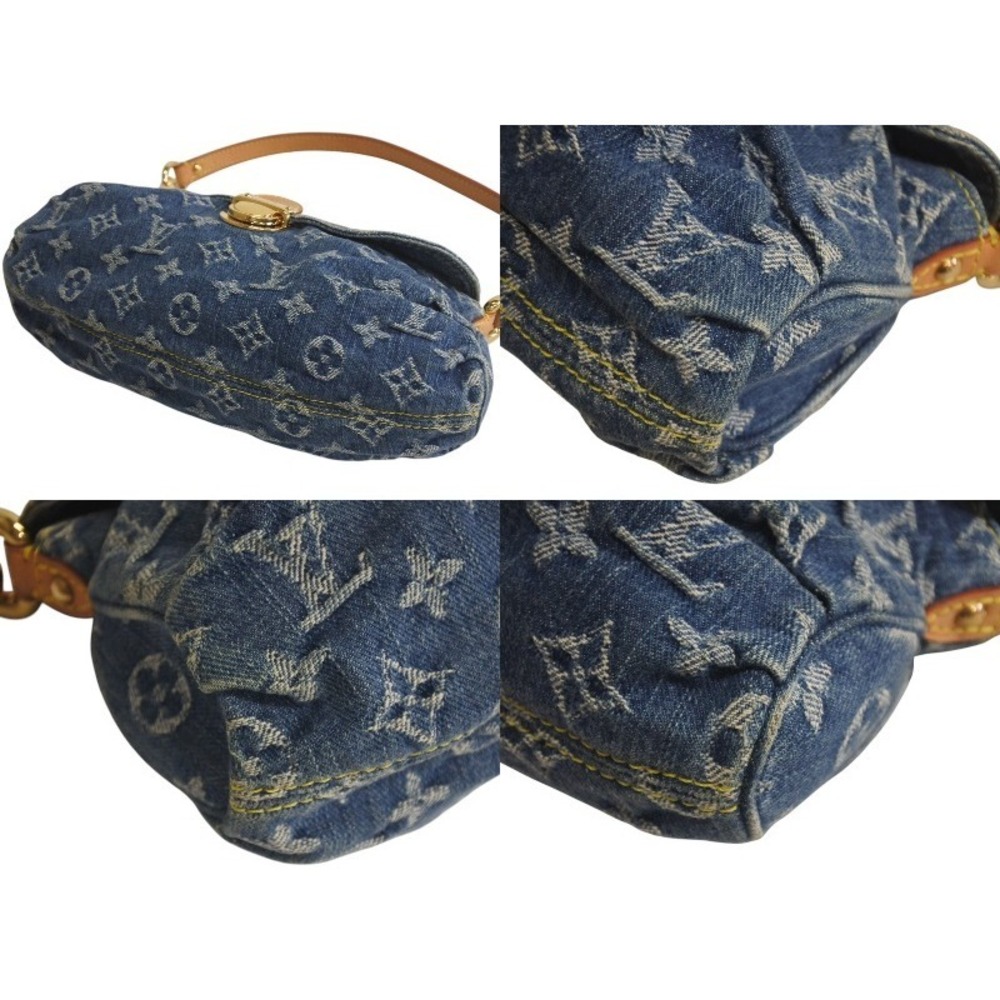 LOUIS VUITTON Pleaty handbag Monogram denim leather blue - Picture 6 of 8